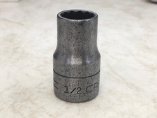 Craftsman 1/2 Drive =V= 12pt Socket, Size 1/2”, Made In USA - Yellow