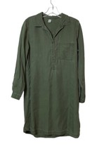 Old Navy Shirt Dress Women's Size M Green Button Up Tencel Lyocell Classic
