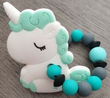 Unicorn Silicon Teether- Green- Baby Boy/ Girl- Sensory- Handmade- Gift!
