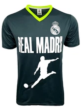 Rhinox Real Madrid FC Poly T-Shirt Men's Dark Gray Licensed Soccer Fan Tee