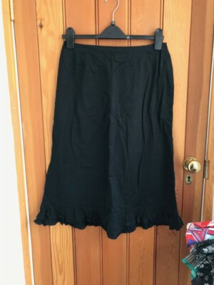 noa noa coot cotton black pinktuck skirt frill small bnwot
