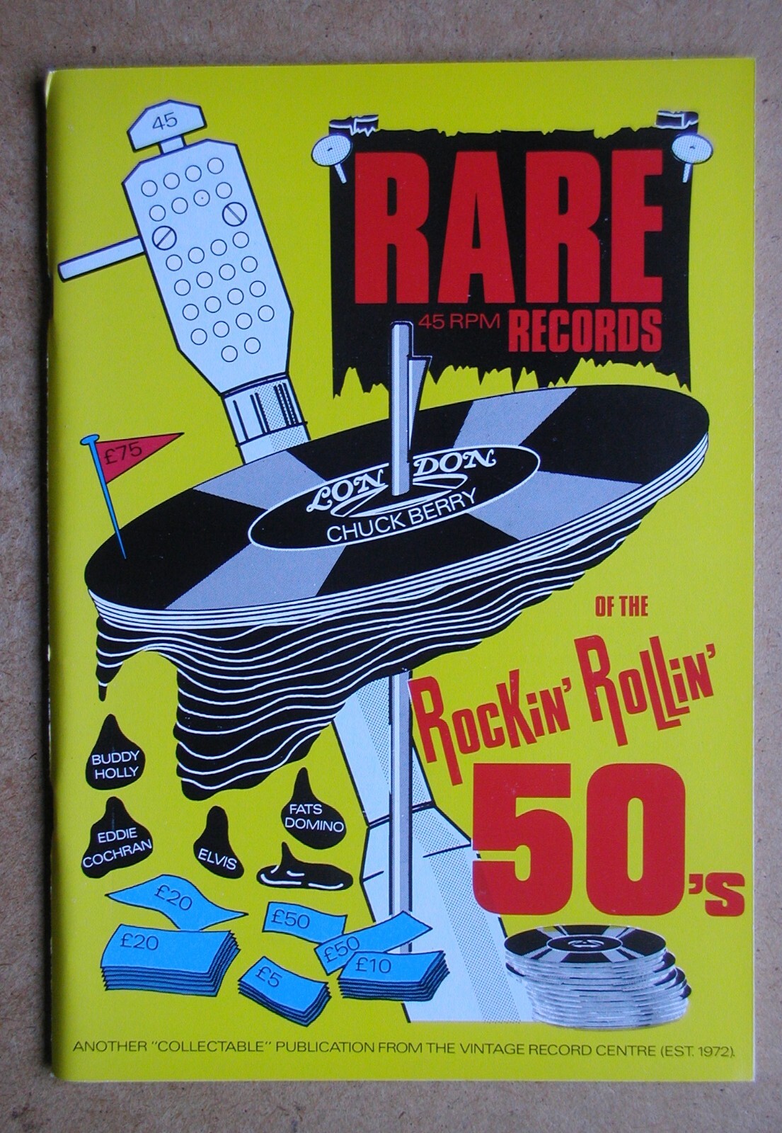 Rare 45 R.P.M. Records of the Rockin’ Rollin’ 50’s. Vintage Record Centre. 1986