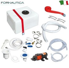 KIT DOCCIA SERBATOIO 48LT + AUTOCLAVE 12V + TUBAZIONI - ACCESSORI NAUTICA BARCA