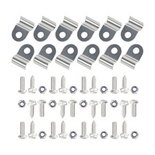 Sets of 12 Stainless Steel Clamps & Screws & Nuts for 3/16" Brake Lines Tube New