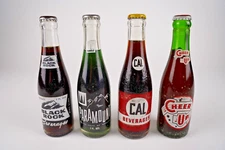 Vintage FULL Glass Soda Bottle Lot - Black Rock, Paramount, CAL, Cheer Up