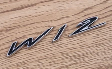 New W12 Wing Emblem Car Side Fender Badge Decals Sticker Speed