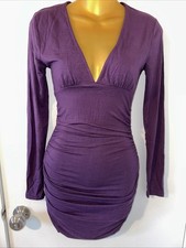 Forever 21 Purple Bodycon Dress Sexy V-neck Size Small