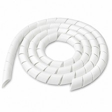 White Spiral Cable Wrap Tidy Sleeve PC TV Wire Organiser 6-25mm 2-10m