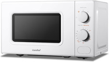700W 20L Microwave Oven White Quick Defrost 5 Power Levels Compact Kitchen