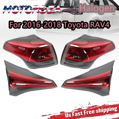 Set Rear Tail Light Brake Lamps For Toyota RAV4 2016 2017 2018 Outer+Inner