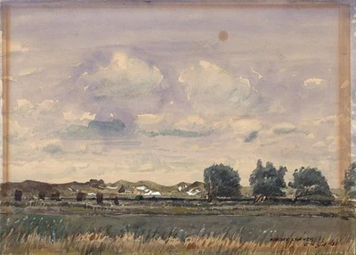 Horsey Corner Norfolk - antikes Aquarell Gemälde 1931 - A L Gill - Landschaft - Bild 1 von 4