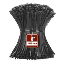 Armpow 8 Inch Black Zip Tie 1000 PCS, 40 Lbs - Small to Medium Zip Tie, Nylon...