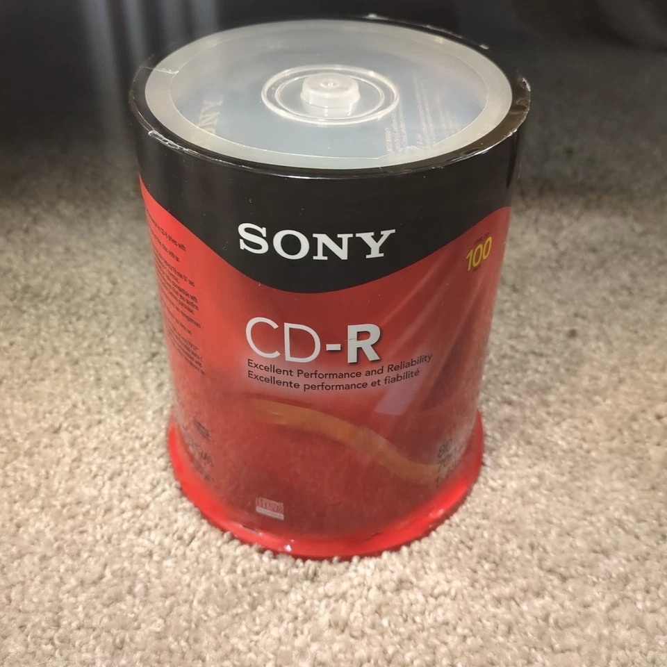 (6x) Sony CD-R 700MB 80min 1-48x Blank Storage Media Discs CDs 100 Pack - Sealed - Image 4 of 4