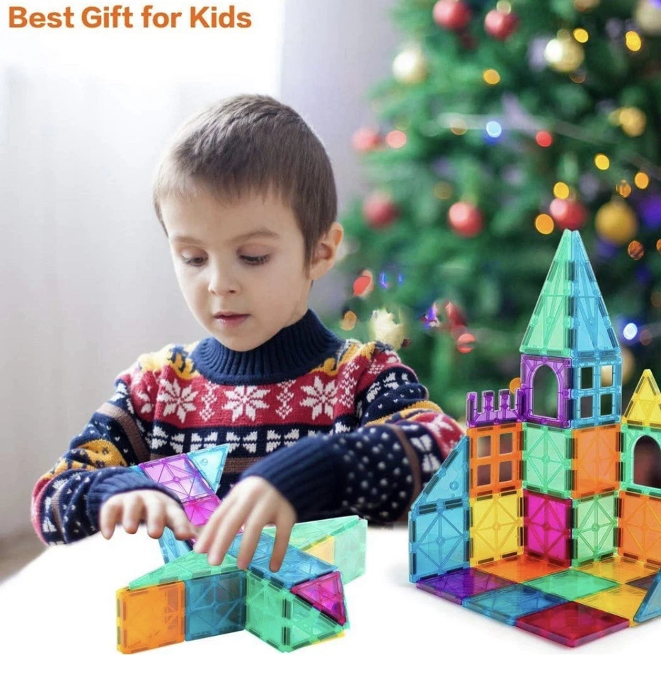 Neoformers 110PCS Magnetic Tiles with 2 Cars, STEM 3D Building Blocks - Image 2 of 4