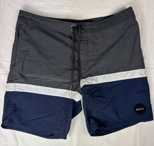 RVCA Board Shorts Mens 34 Stretch Swim Trunks Blue and Grey
