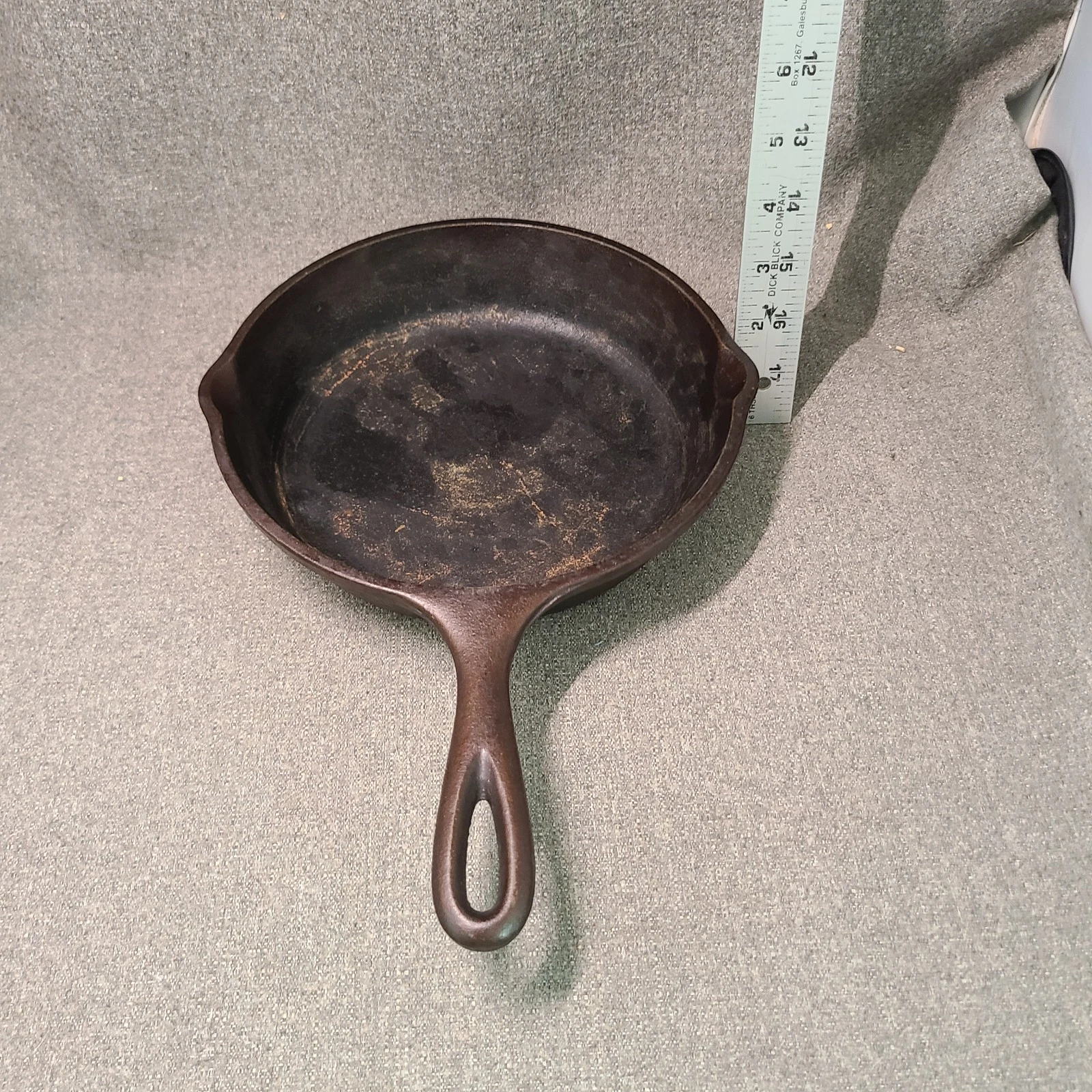 Vintage 3-Notch Lodge #8 SK Cast Iron Skillet Made in USA Sits Flat No Wobble