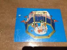  CIRCUS PLAYSET wooden & fabric  vintage big top Perspex sliding lid vintage 