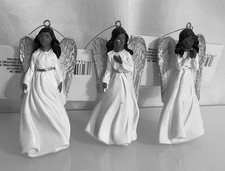 Christmas ornaments - African American Angel - set of 3