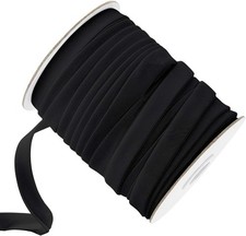 Jetec Double Fold Bias Tape Binding for 1/2 inch x 50 yards, Black