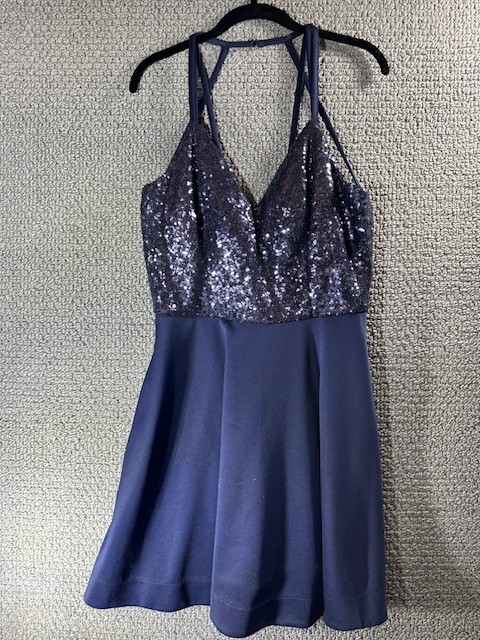 Speechless Navy Blue Sequins Flutter Fun Dress St… - image 10