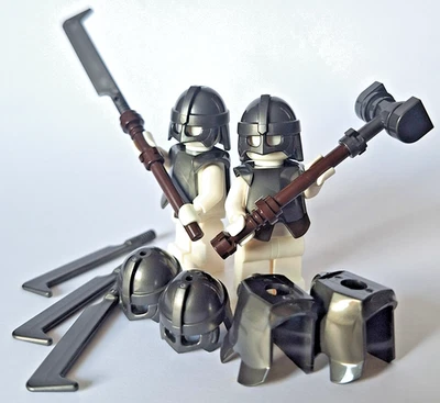 LEGO 11377 Pearl Dark Grey orc HELMET ARMOR castle 10332 40893 Titanium Metallic - Image 1 of 4