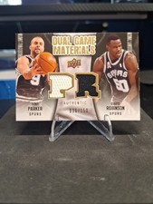 TONY PARKER DAVID ROBINSON Dual Game Worn Materials - 2009 Upper deck