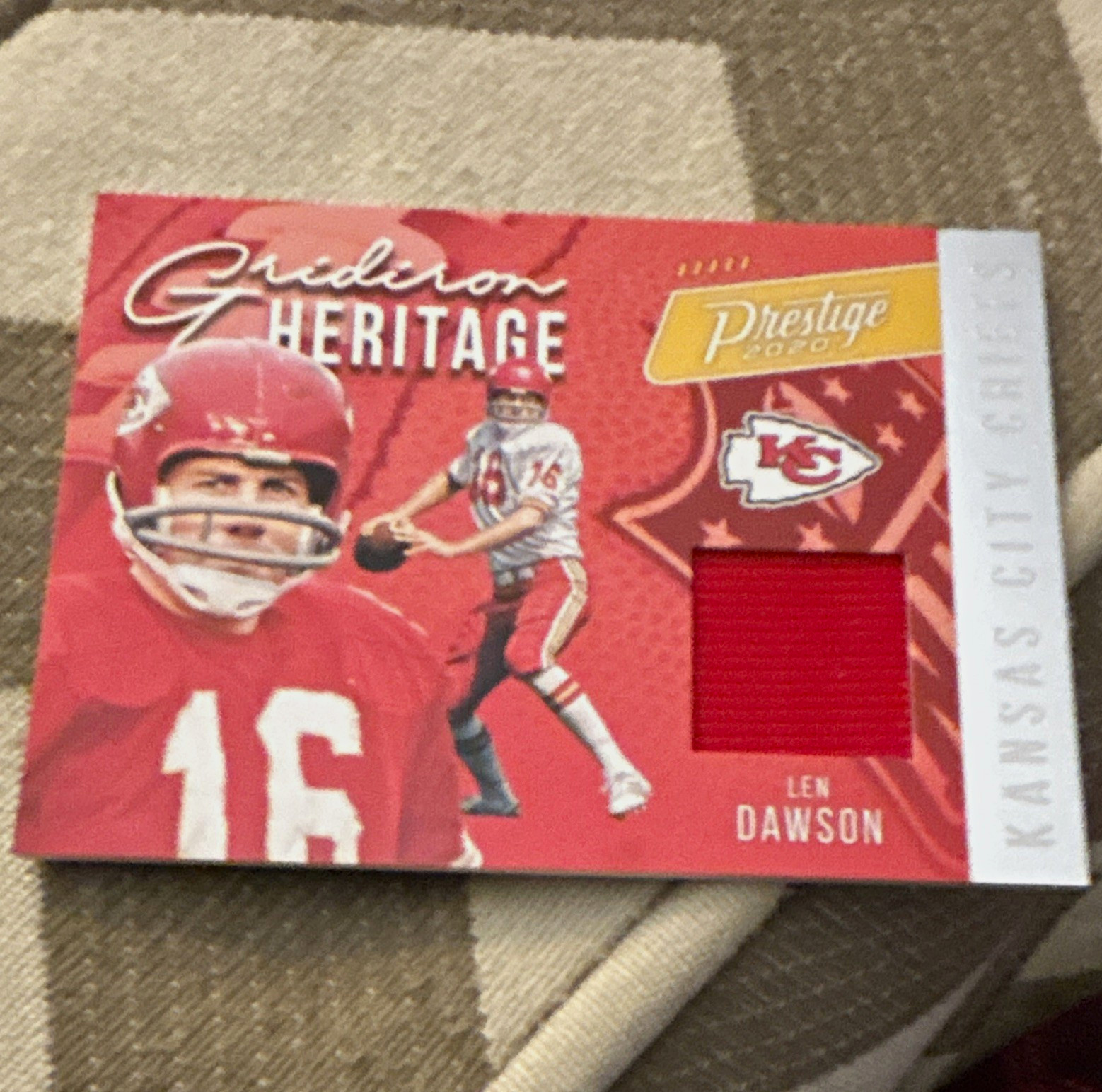 Panini Prestige 2020 Gridiron Heritage Len Dawson #GH-LD Chiefs Jersey