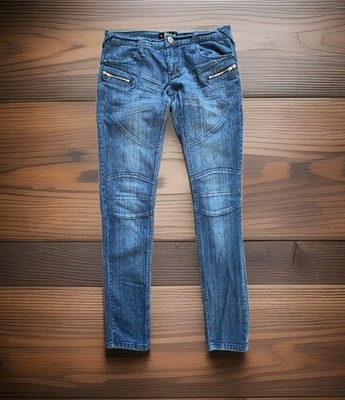 ABBEY DAWN Women's Jeans low rise skinny fit stretch Double Knees denim Sz 7