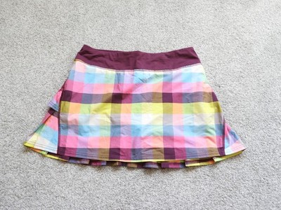Rare Multicolor Lululemon Run Pace Setter Sea Plaid Plum Skirt Skort Size 6 Tall