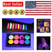 Easy-Apply UV Blacklight Face Paint - 8 Bold Colors for Festive Celebrations