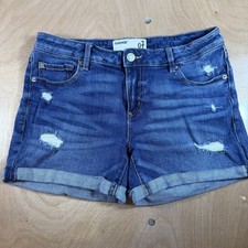 Garage Size 7 Women/ Junior Blue Distressed Stretch Jean Shorts See Measurements