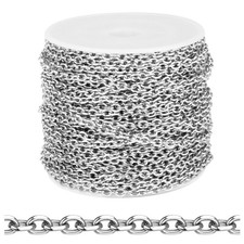 66 Ft Stainless Steel Rolo Cable Chains Bulk For Jewelry Making 2.5mm 304 ... 66 Ft Stainless Steel Rolo Cable Chains Bulk For Jewelry Making 2.5mm 304 ...