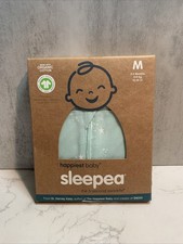 Sleepea Swaddle Happiest Baby Medium 12-18lb Teal Stars Green Organic Cotton New