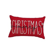Merry Christmas Throw Pillow Cover, 12 x 20 Inch 20" x 12" Pack of 1 Red