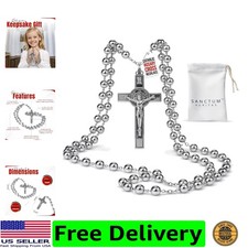 Catholic Rosary Necklace Large Bead Italian Rosary, Christian Prayer Beads ...