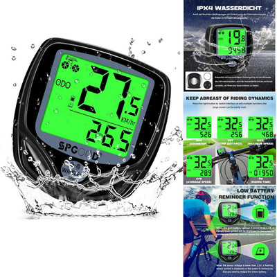 Fahrradcomputer Kabellos 19 Funktionen Wasserdicht Hintergrundbele