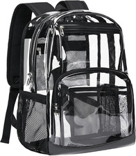Clear Backpack Heavy Duty - Large Transparent Bookbag for Adults, See through Ba