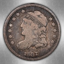 1837 Capped Bust Half Dime (Large 5C) CACG VG-8 CAC