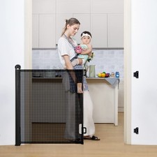 Retractable Baby Gate for Stairs, 0-71" Mesh Dog Gate for House Doorways Hall...