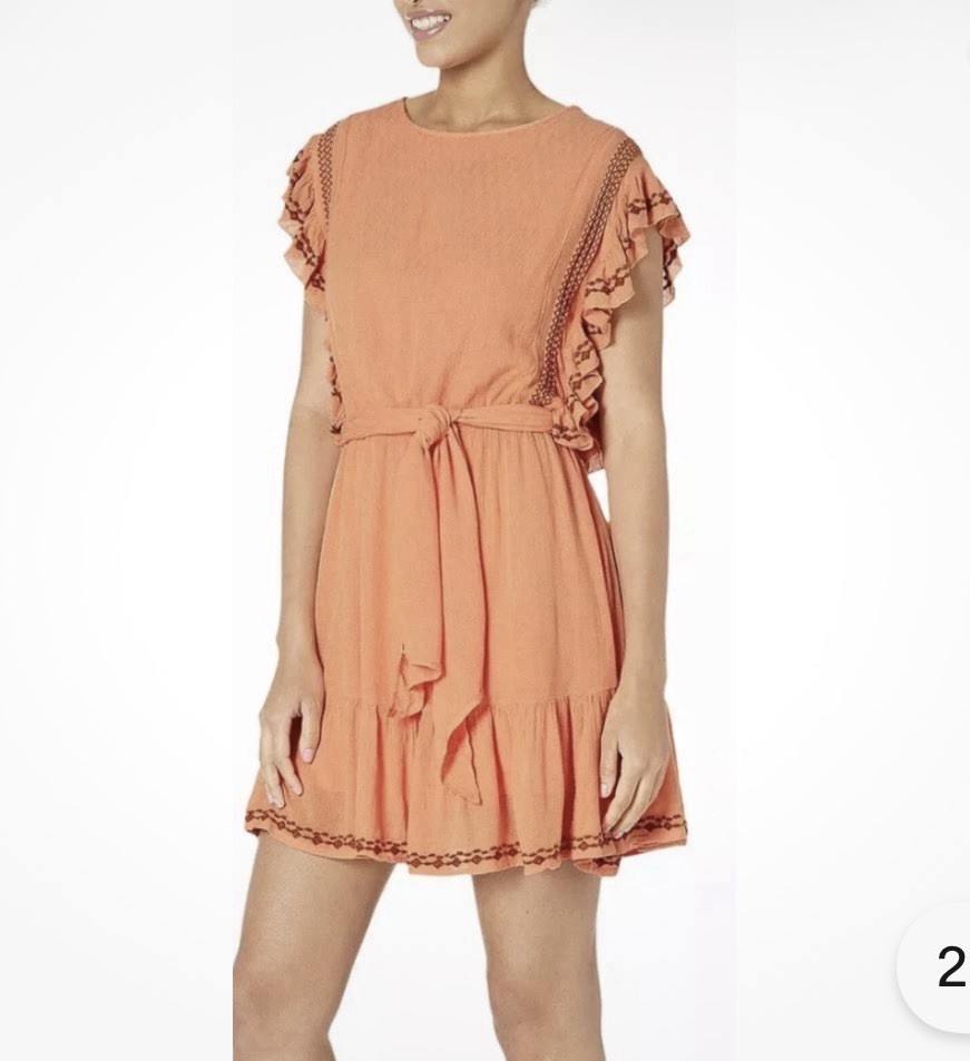 MSRP $148 Free People Weekend Brunch Dress Coral Size S