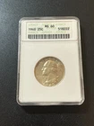 1940 WASHINGTON QUARTER ANACS MS-60 - UNCIRCULATED - EARLY DATE - CERTIFIED -25C