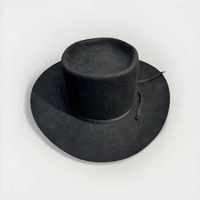 Vintage Resistol XXX Beaver Cowboy Hat Black Flat Brim 6 7/8 USA