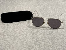 Vintage Gucci Aviator Sunglasses Silver Cable Temple Italy Pilot Glasses