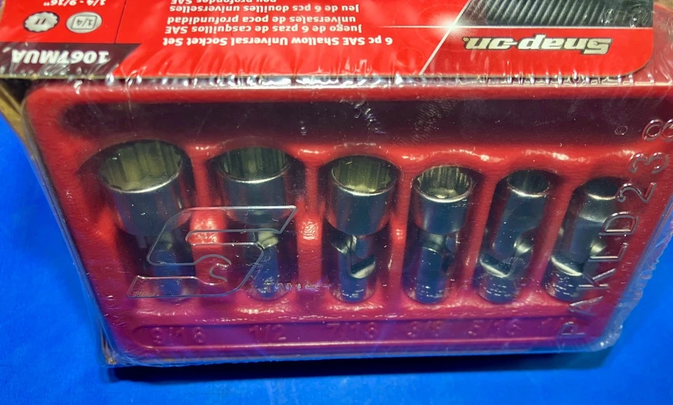 Snap-On New 6pc 1/4" Drive 12-Point SAE Universal / Swivel Socket Set 106TMUA - Image 2 of 4