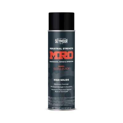 SEYMOUR 620-1415 Industrial MRO High Solids Spray Paint, Gloss Black , 16 Oun...