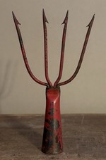 Vintage Red Chippy Four Prong PFLUEGER ECKO Made In USA Frog Fish Eel Gig Spear