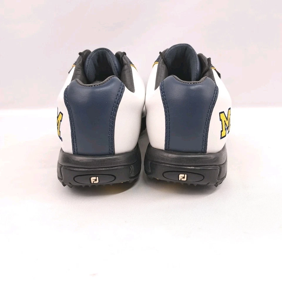 Zapatos de golf FootJoy Contour Series para hombre talla 7,5 M de cuero blanco marrón Foto 3 de 4