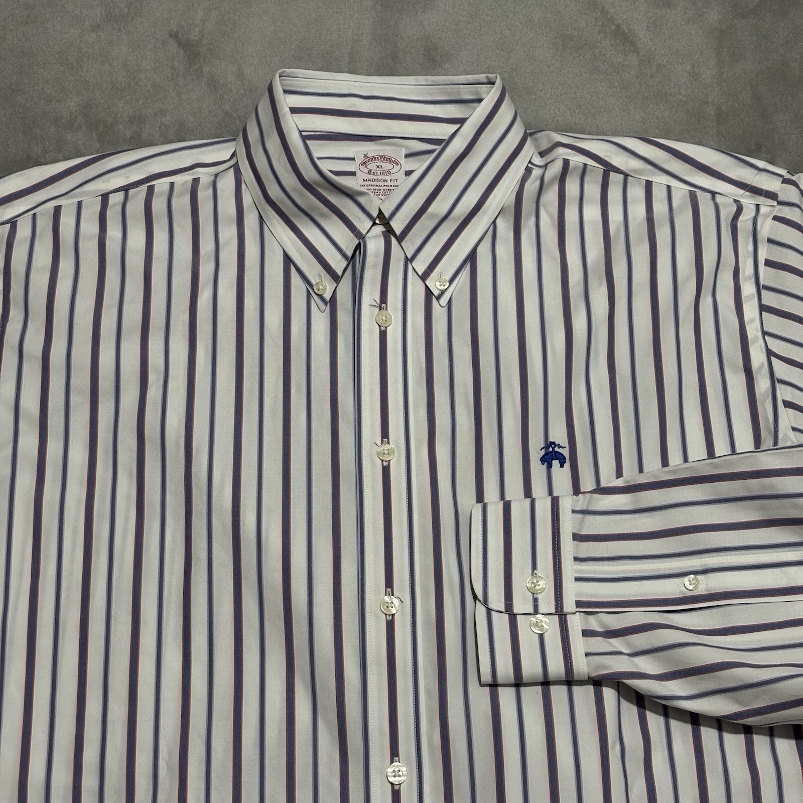 New Brooks Brothers Men's XL Madison Fit Button Down Dress Shirt Striped