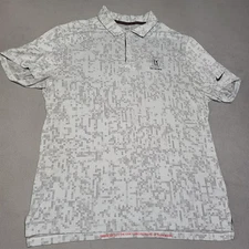Nike Tiger Woods Polo Shirt Mens Large Camo Golf Dri-FIT ADV TPC San Antonio