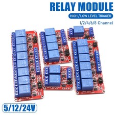 5V 12V 24V Relay High Low Level Optocoupler Board Module 1-2-4-6-8 Pi Channel